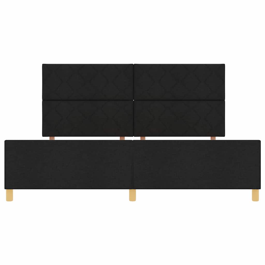Sengestel med hovedgærde Sort 200 x 200 cm Stof