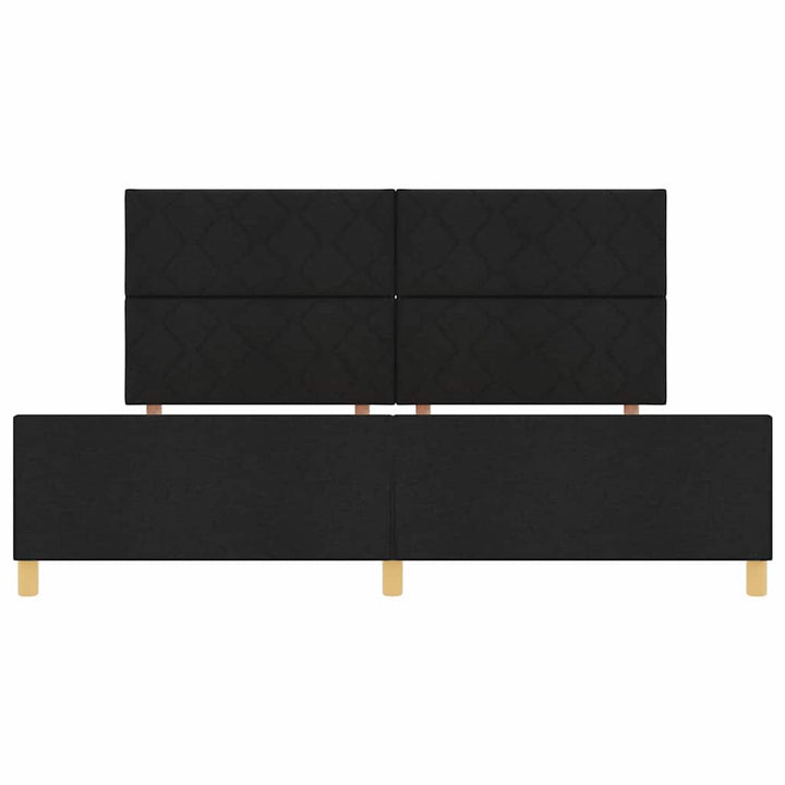 Sengestel med hovedgærde Sort 200 x 200 cm Stof