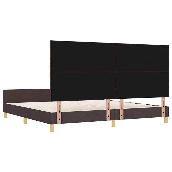 Sengestel med hovedgærde Mørkebrun 200 x 200 cm Stof