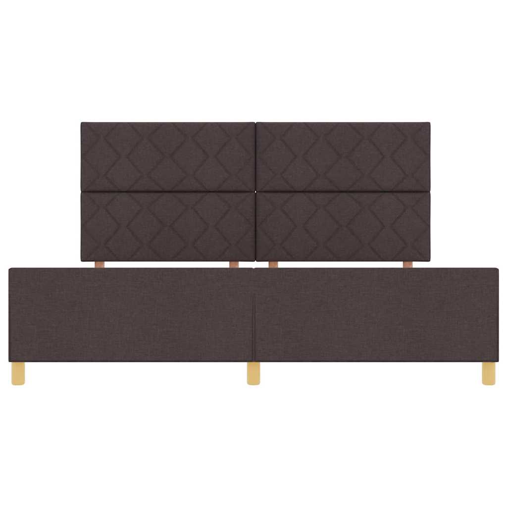 Sengestel med hovedgærde Mørkebrun 200 x 200 cm Stof