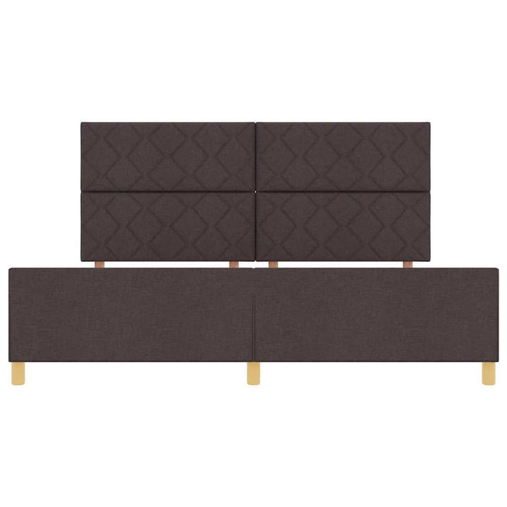 Sengestel med hovedgærde Mørkebrun 200 x 200 cm Stof
