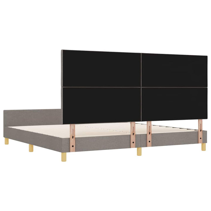 Sengestel med hovedgærde Gråbrun 200 x 200 cm Stof