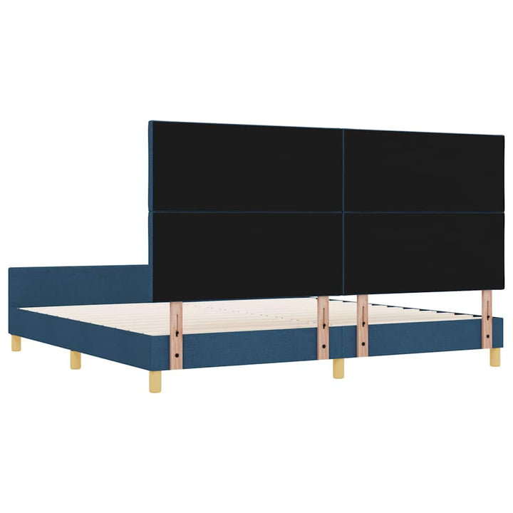 Sengestel med hovedgærde Blå 200 x 200 cm Stof