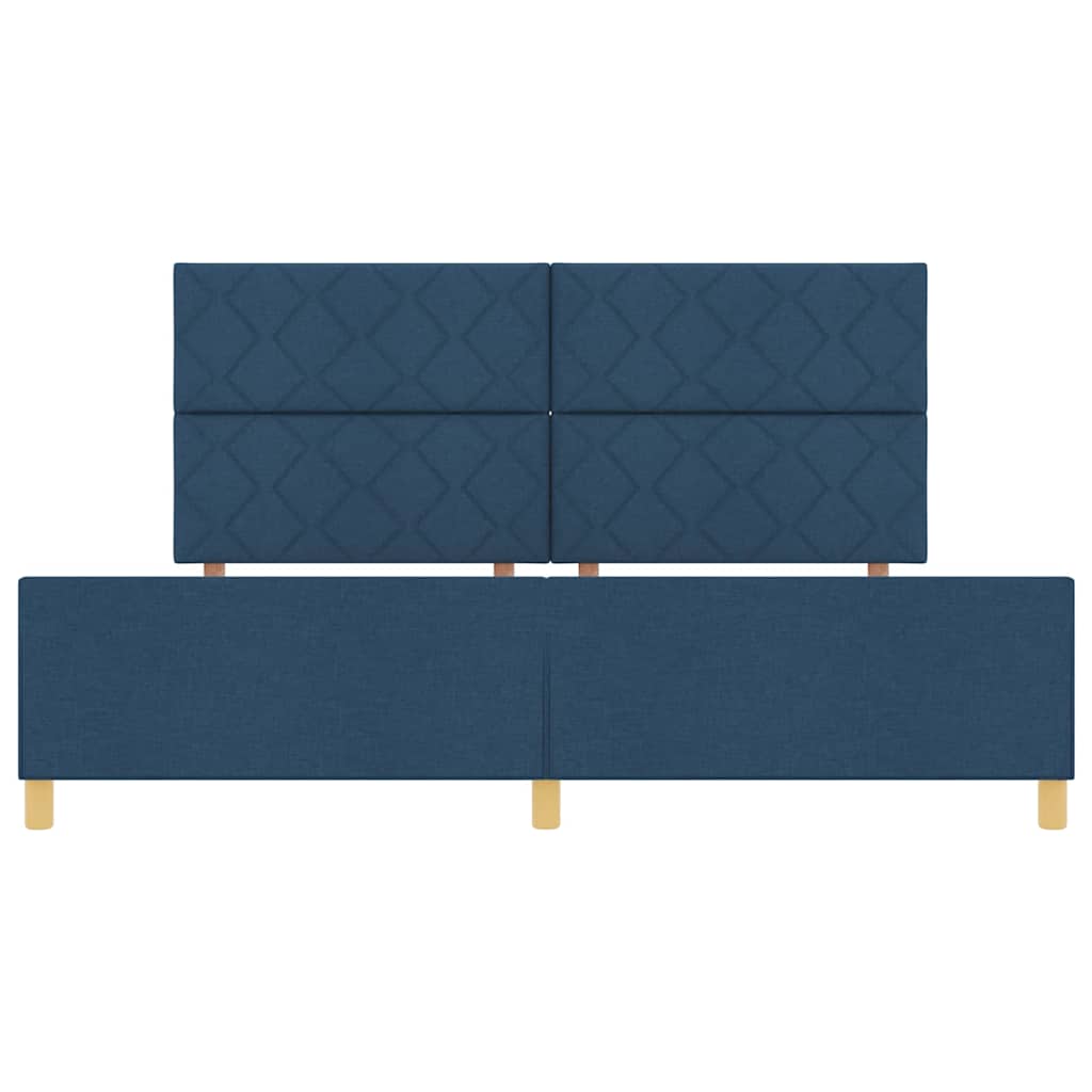 Sengestel med hovedgærde Blå 200 x 200 cm Stof
