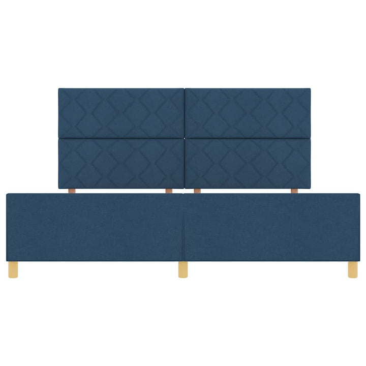 Sengestel med hovedgærde Blå 200 x 200 cm Stof