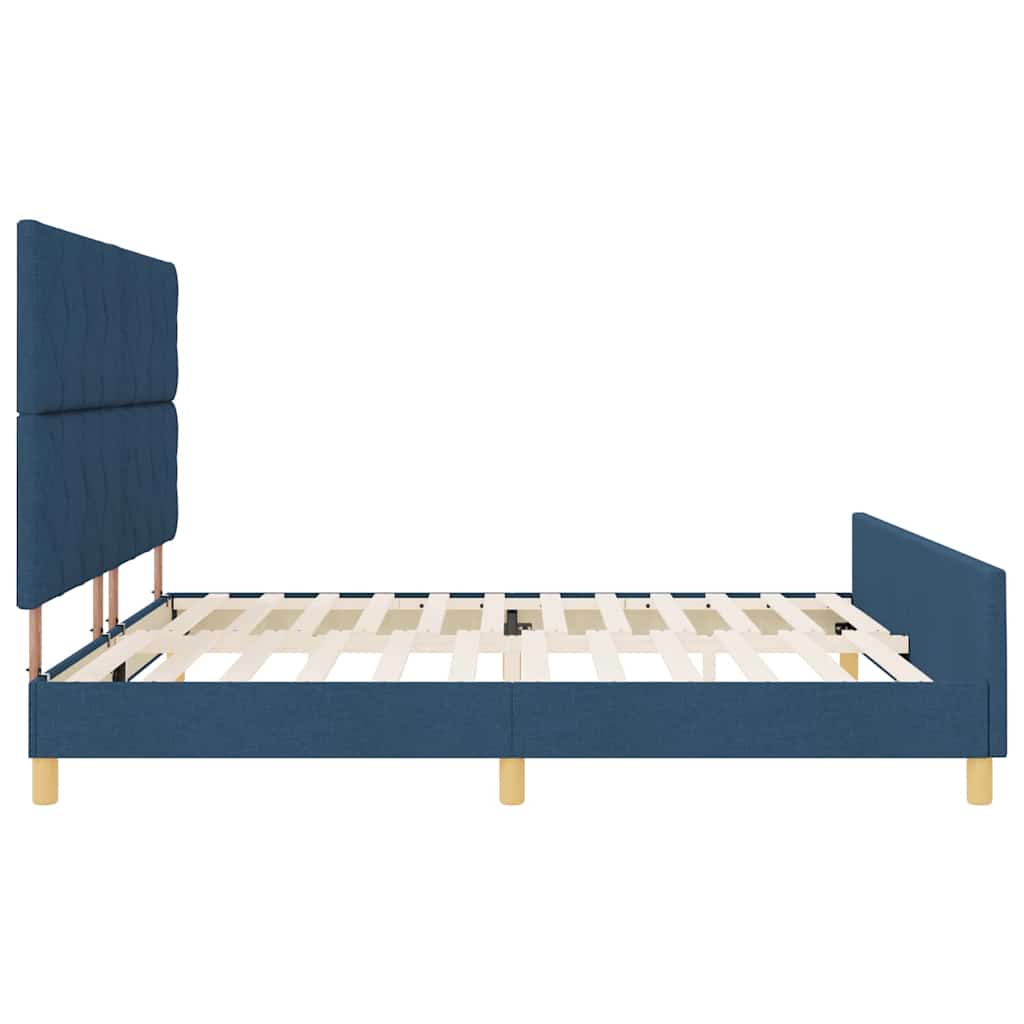 Sengestel med hovedgærde Blå 200 x 200 cm Stof