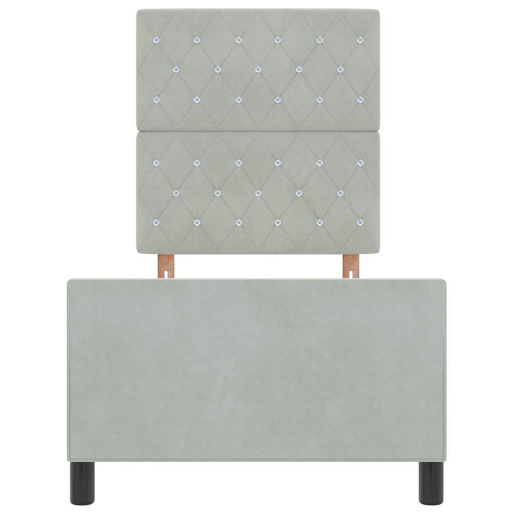 Box spring seng med hovedgærde Lysegrå 80 x 200 cm Fløjl