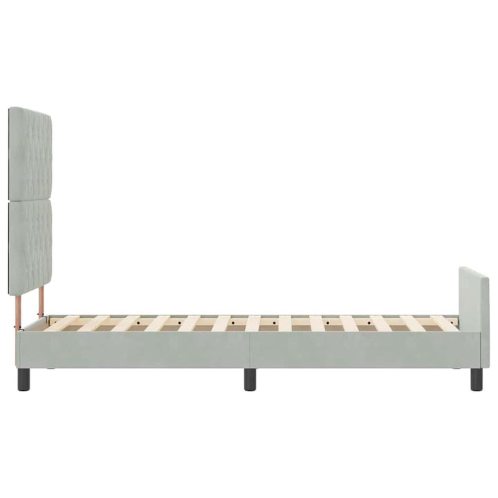 Box spring seng med hovedgærde Lysegrå 80 x 200 cm Fløjl