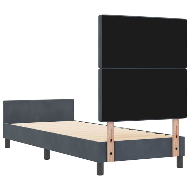 Box spring seng med hovedgærde Mørkegrå 80 x 200 cm Fløjl