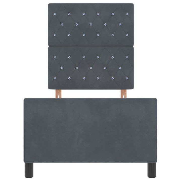 Box spring seng med hovedgærde Mørkegrå 80 x 200 cm Fløjl