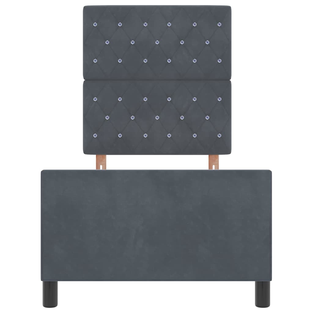 Box spring seng med hovedgærde Mørkegrå 80 x 200 cm Fløjl