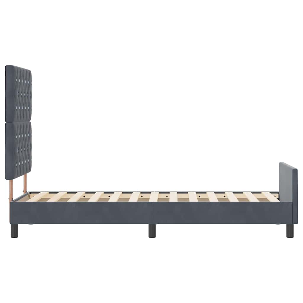 Box spring seng med hovedgærde Mørkegrå 80 x 200 cm Fløjl