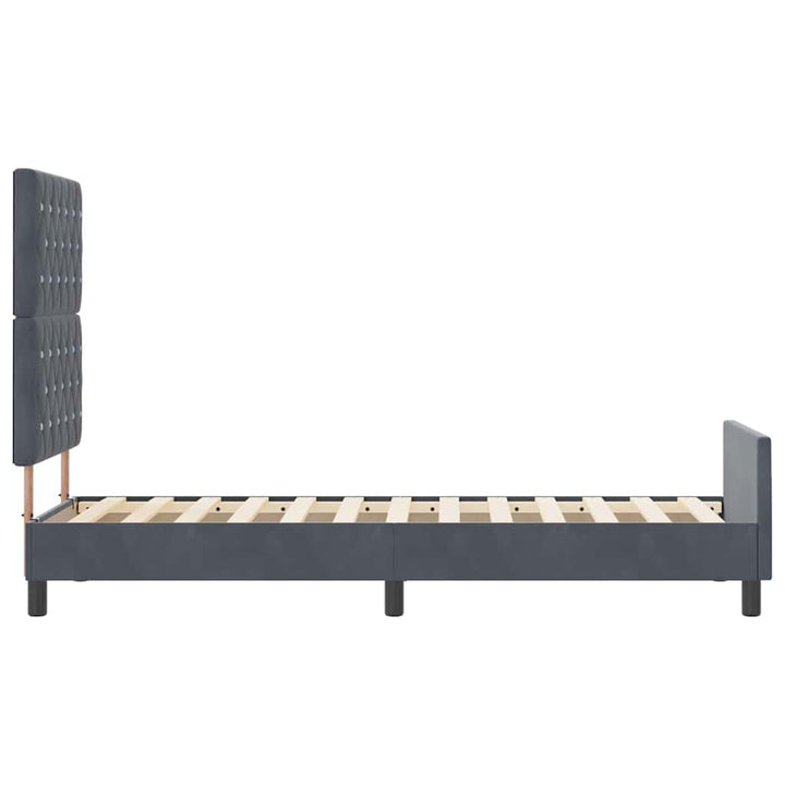 Box spring seng med hovedgærde Mørkegrå 80 x 200 cm Fløjl