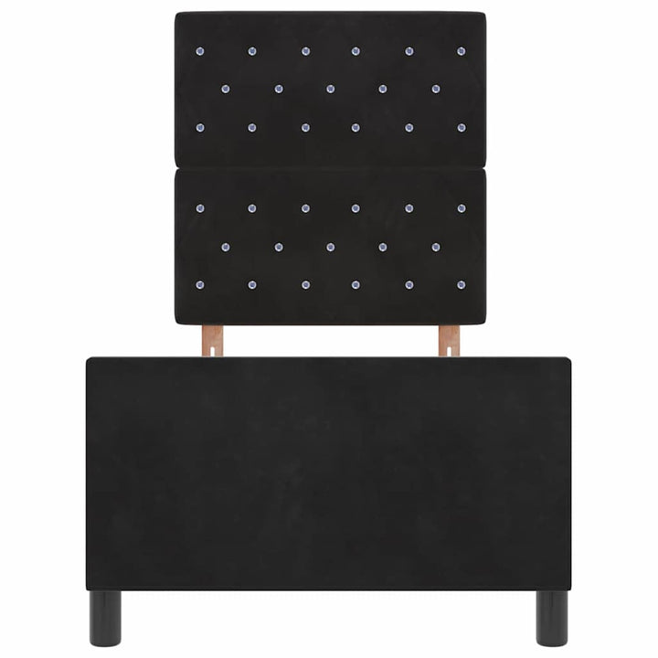 Box spring seng med hovedgærde Sort 80 x 200 cm Fløjl