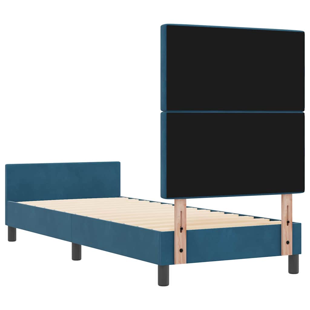 Box spring seng med hovedgærde Mørk blå 80 x 200 cm Fløjl