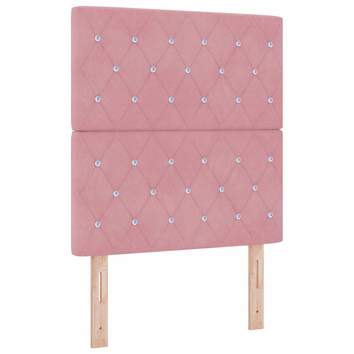 Box spring seng med hovedgærde Lyserød 80 x 200 cm Fløjl
