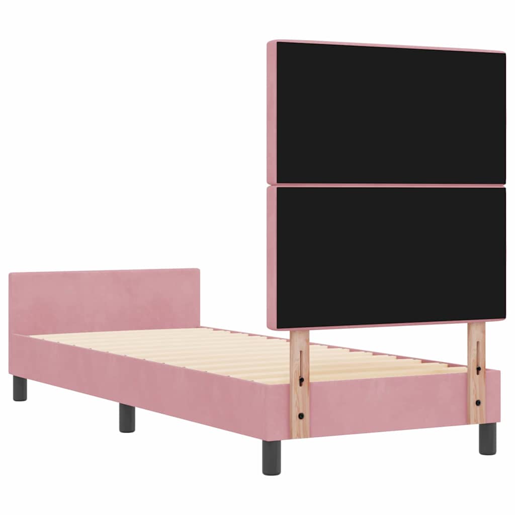 Box spring seng med hovedgærde Lyserød 80 x 200 cm Fløjl