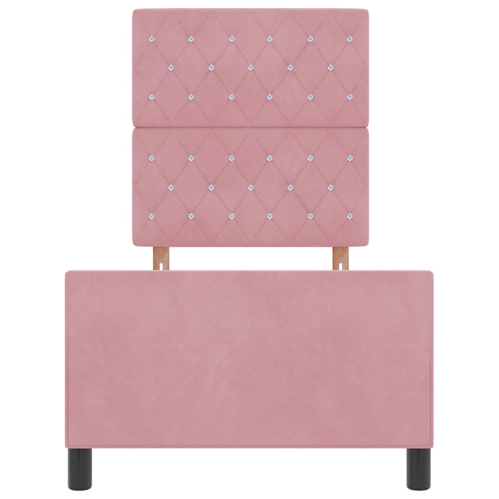 Box spring seng med hovedgærde Lyserød 80 x 200 cm Fløjl
