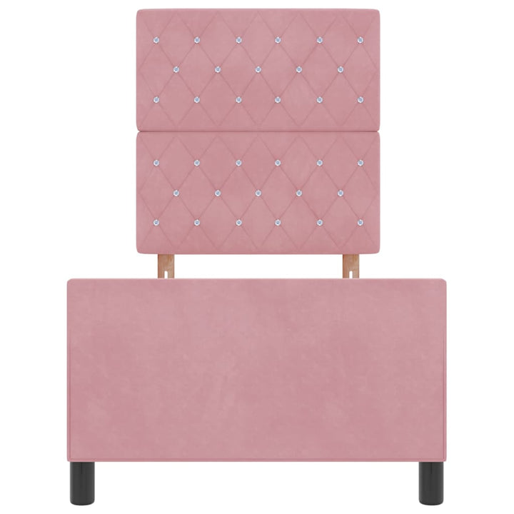 Box spring seng med hovedgærde Lyserød 80 x 200 cm Fløjl