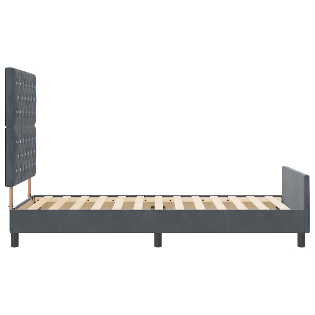 Box spring seng med hovedgærde Mørkegrå 90 x 190 cm Fløjl