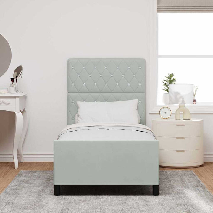 Box spring seng med hovedgærde Lysegrå 100 x 200 cm Fløjl