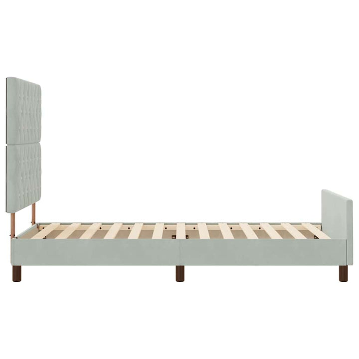 Box spring seng med hovedgærde Lysegrå 100 x 200 cm Fløjl