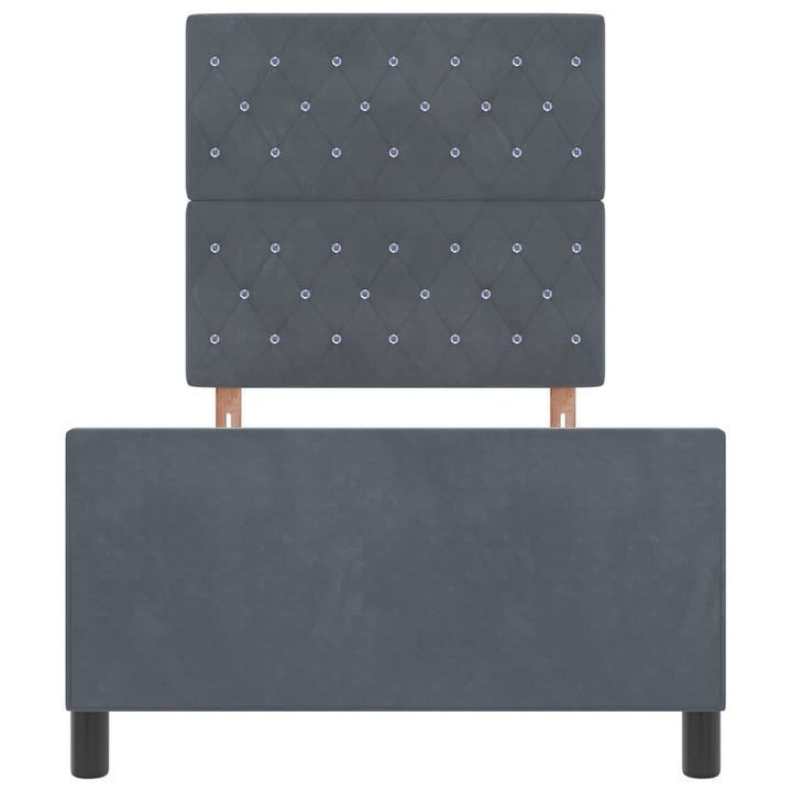 Box spring seng med hovedgærde Mørkegrå 100 x 200 cm Fløjl