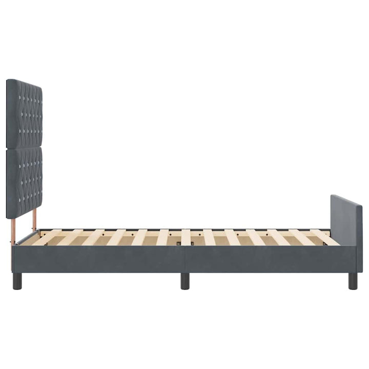 Box spring seng med hovedgærde Mørkegrå 100 x 200 cm Fløjl