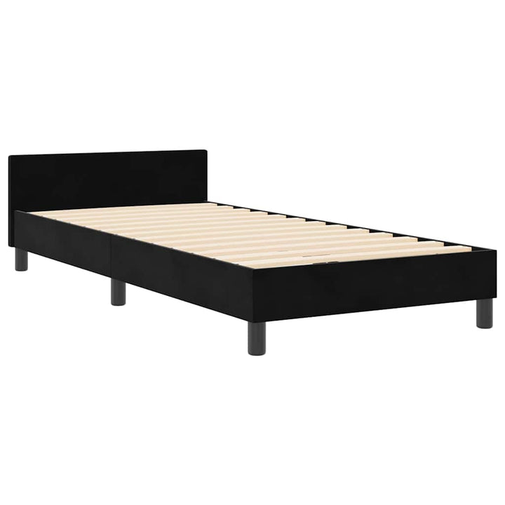 Box spring seng med hovedgærde Sort 100 x 200 cm Fløjl