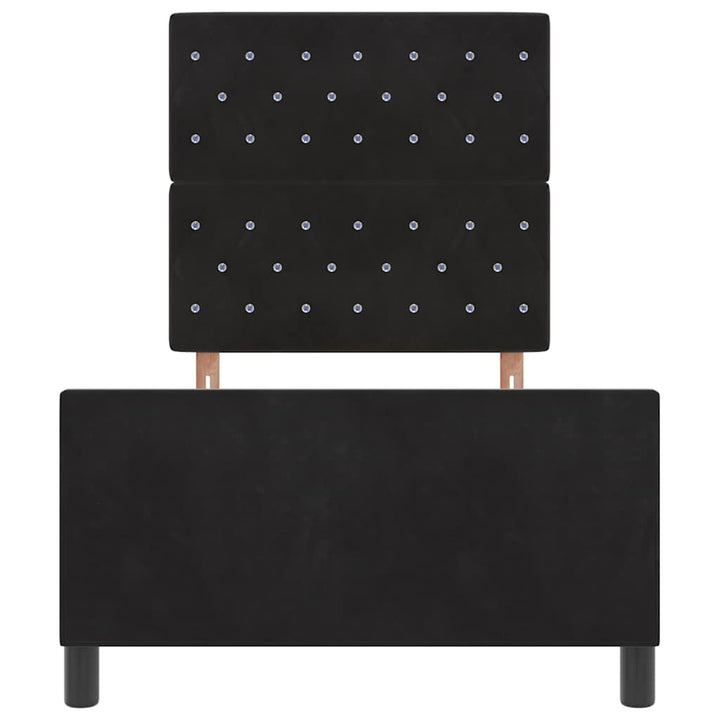 Box spring seng med hovedgærde Sort 100 x 200 cm Fløjl