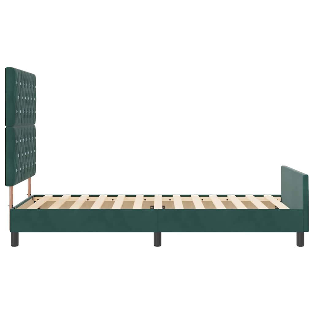 Box spring seng med hovedgærde Mørkegrøn 100 x 200 cm Fløjl