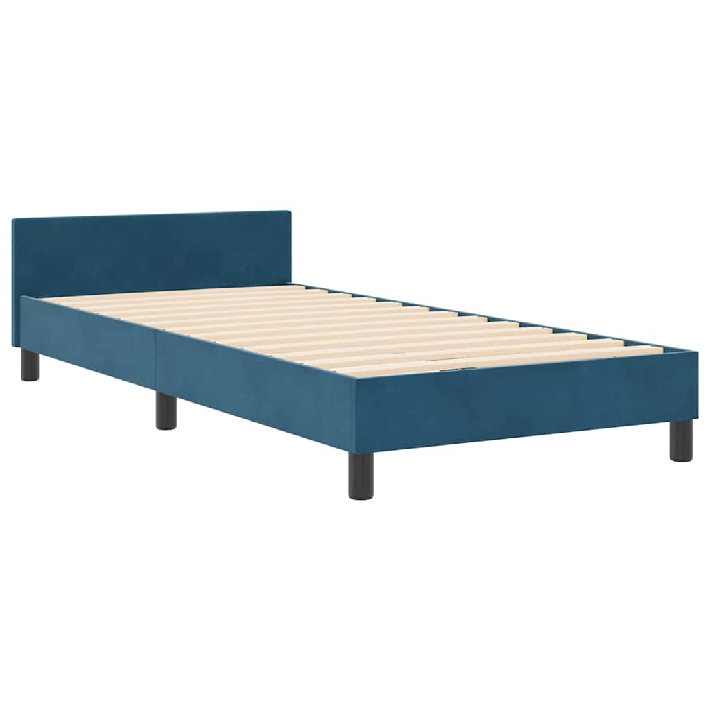 Box spring seng med hovedgærde Mørk blå 100 x 200 cm Fløjl