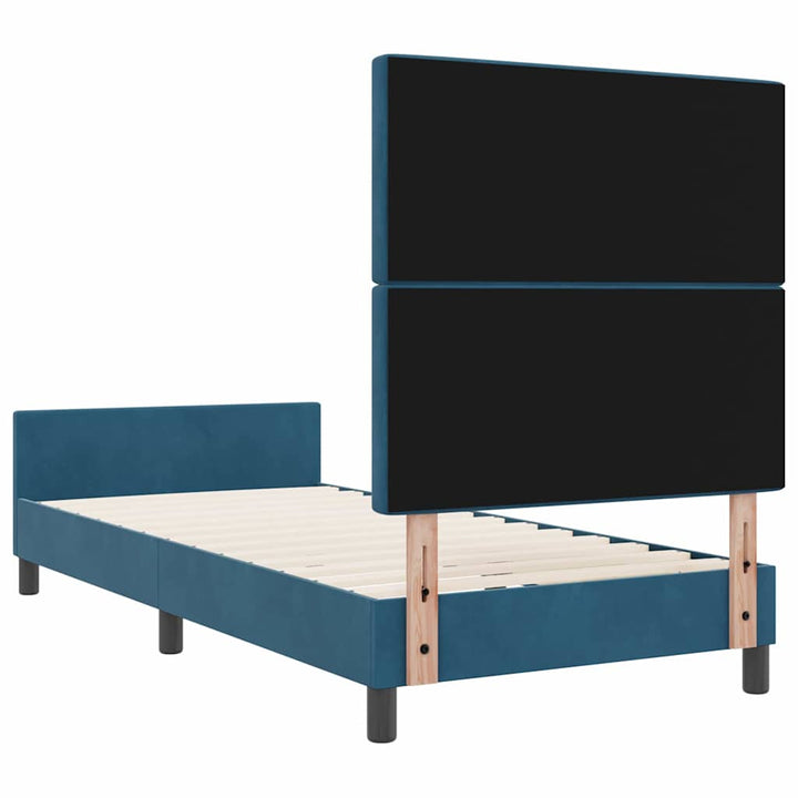 Box spring seng med hovedgærde Mørk blå 100 x 200 cm Fløjl