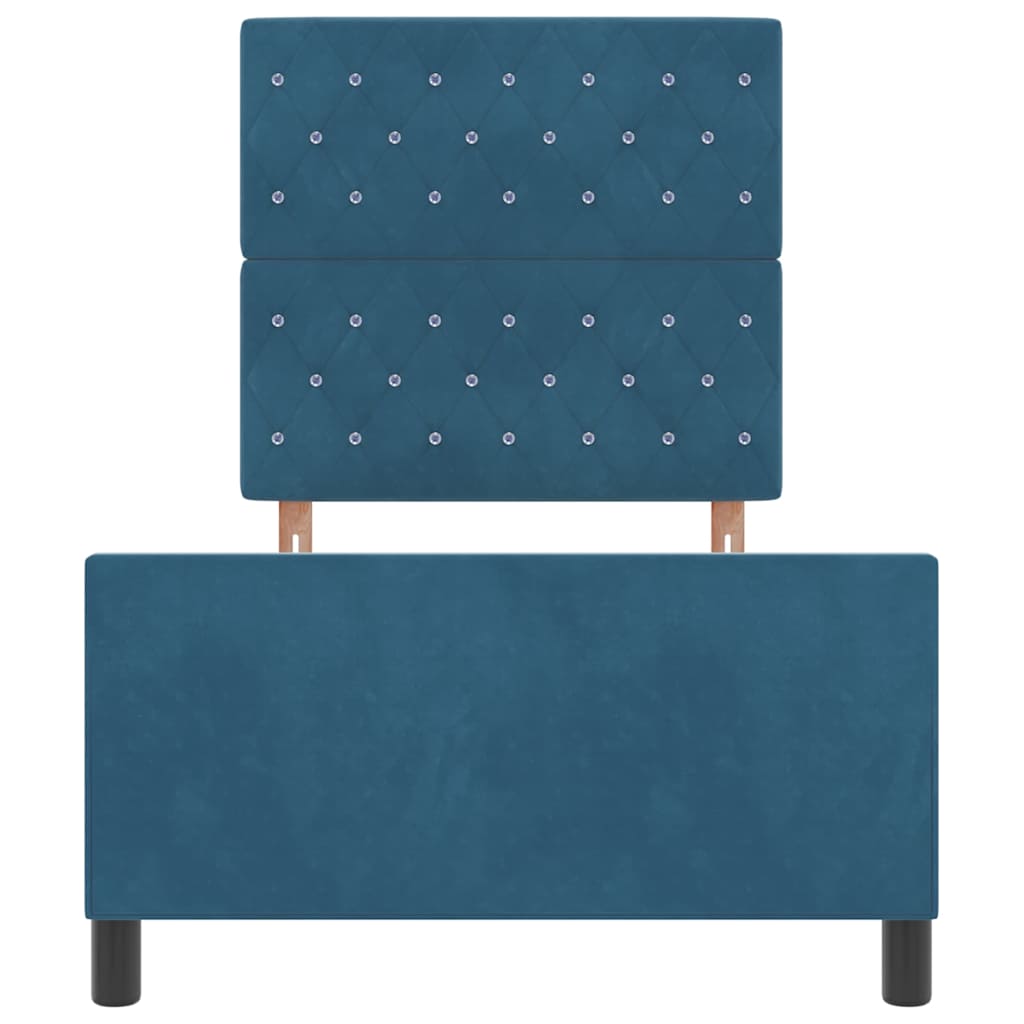 Box spring seng med hovedgærde Mørk blå 100 x 200 cm Fløjl