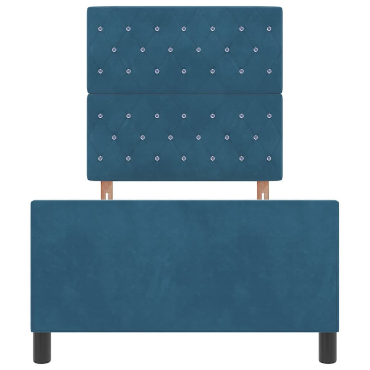 Box spring seng med hovedgærde Mørk blå 100 x 200 cm Fløjl
