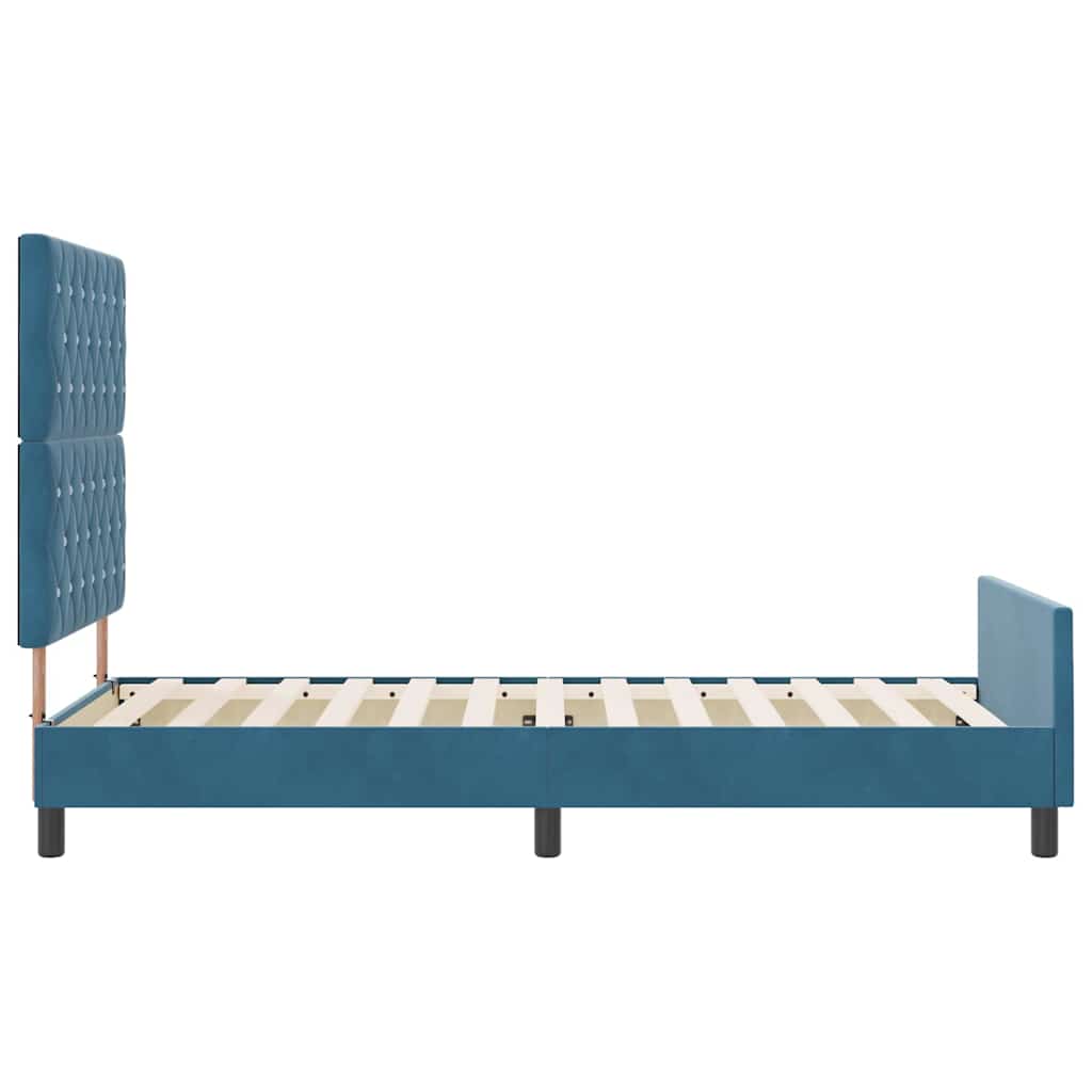Box spring seng med hovedgærde Mørk blå 100 x 200 cm Fløjl