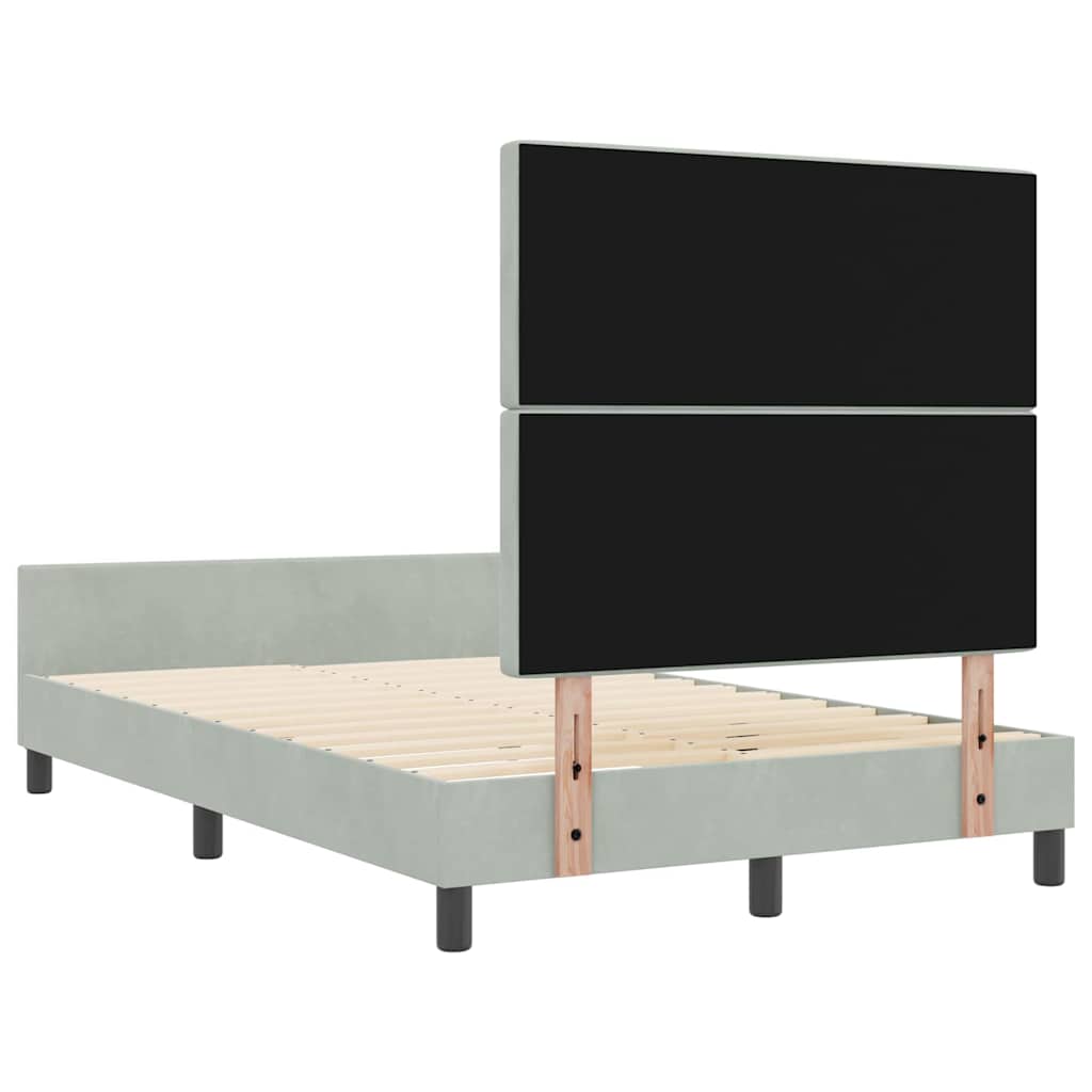 Box spring seng med hovedgærde Lysegrå 120 x 200 cm Fløjl