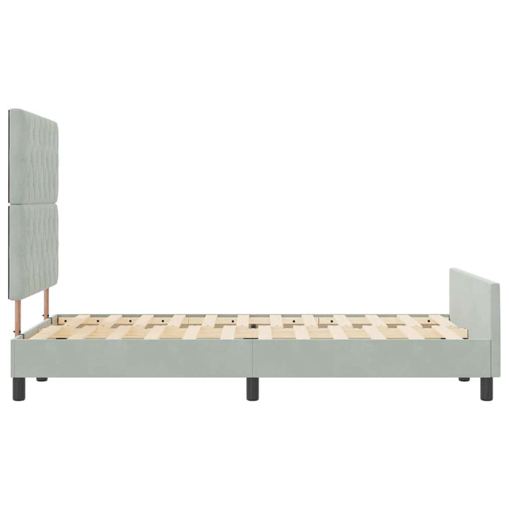 Box spring seng med hovedgærde Lysegrå 120 x 200 cm Fløjl