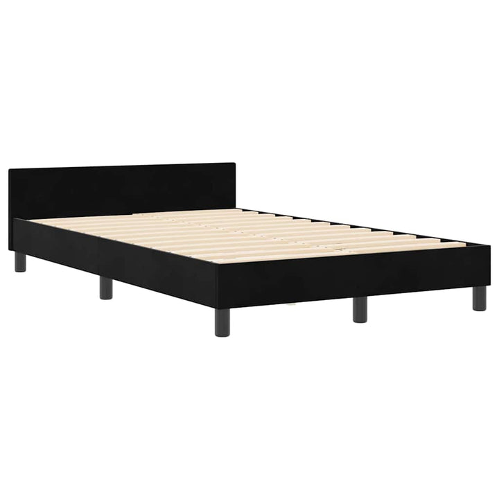 Box spring seng med hovedgærde Sort 120 x 200 cm Fløjl
