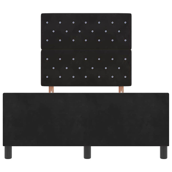 Box spring seng med hovedgærde Sort 120 x 200 cm Fløjl
