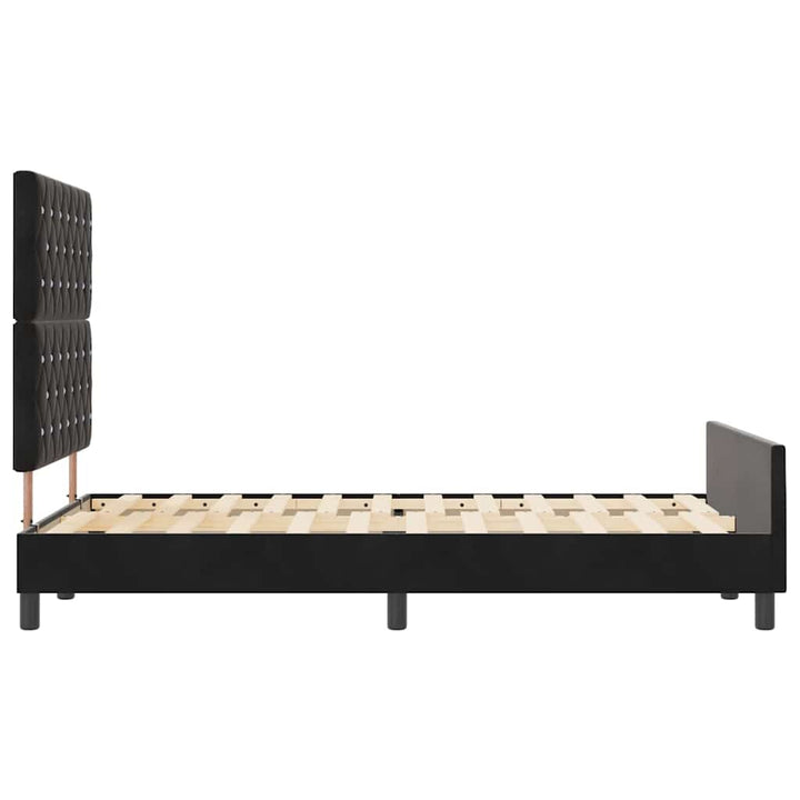 Box spring seng med hovedgærde Sort 120 x 200 cm Fløjl