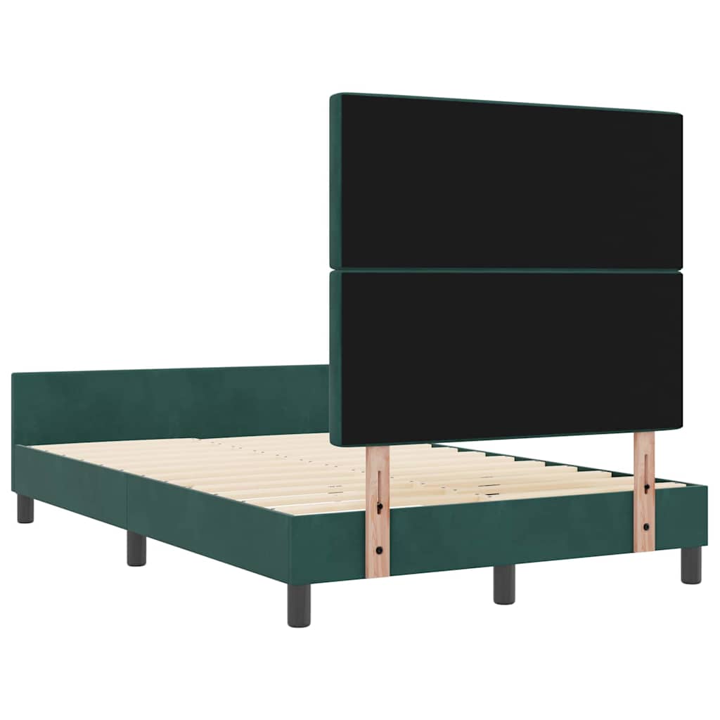 Box spring seng med hovedgærde Mørkegrøn 120 x 200 cm Fløjl