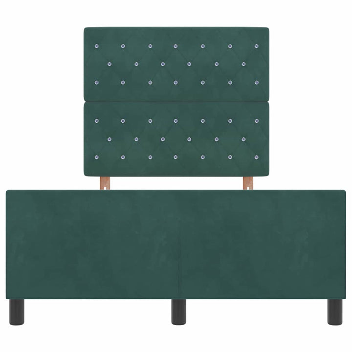 Box spring seng med hovedgærde Mørkegrøn 120 x 200 cm Fløjl