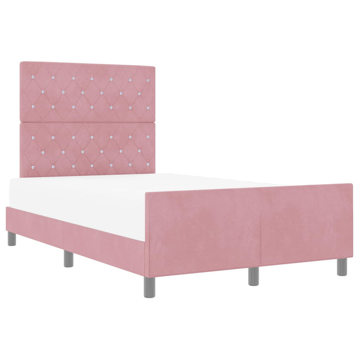 Box spring seng med hovedgærde Lyserød 120 x 200 cm Fløjl