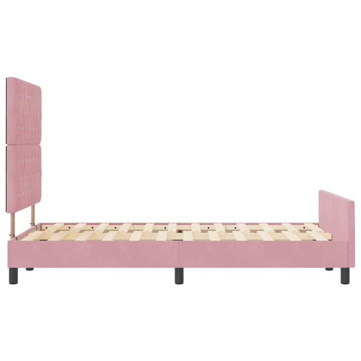 Box spring seng med hovedgærde Lyserød 120 x 200 cm Fløjl