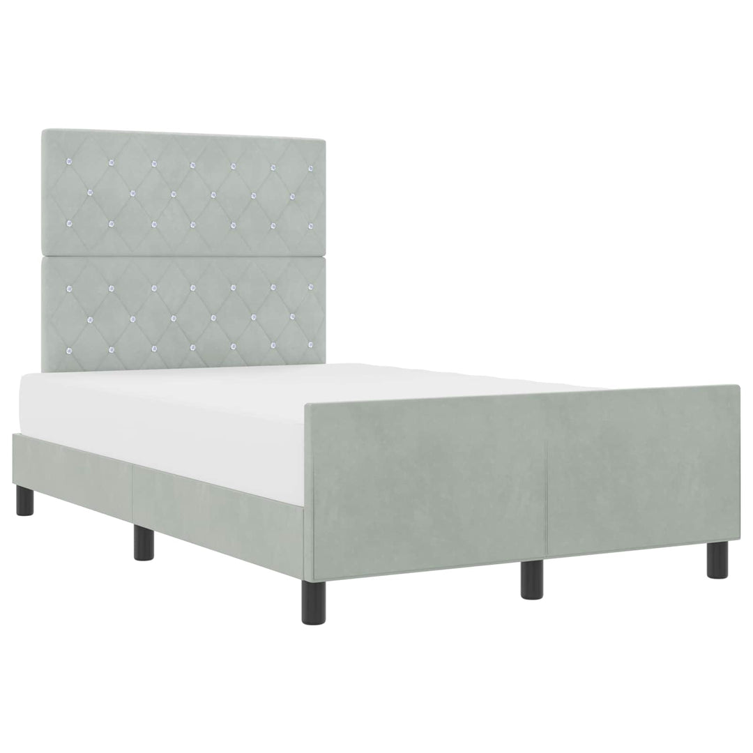 Box spring seng med hovedgærde Lysegrå 120 x 200 cm Fløjl