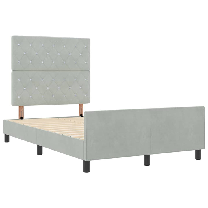 Box spring seng med hovedgærde Lysegrå 120 x 200 cm Fløjl
