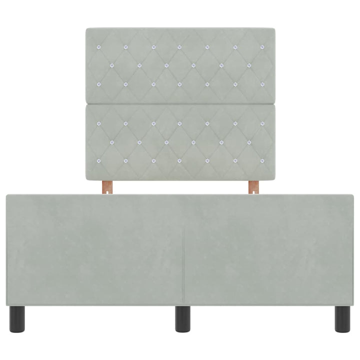 Box spring seng med hovedgærde Lysegrå 120 x 200 cm Fløjl