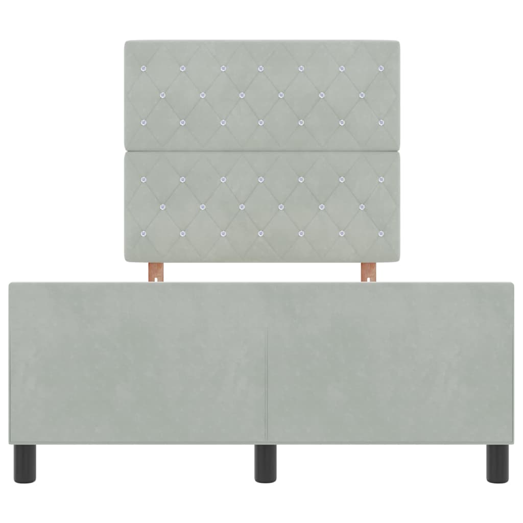 Box spring seng med hovedgærde Lysegrå 120 x 200 cm Fløjl