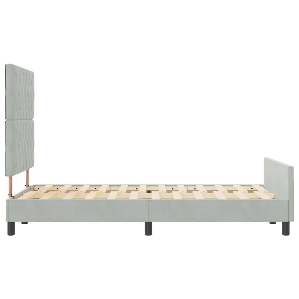 Box spring seng med hovedgærde Lysegrå 120 x 200 cm Fløjl